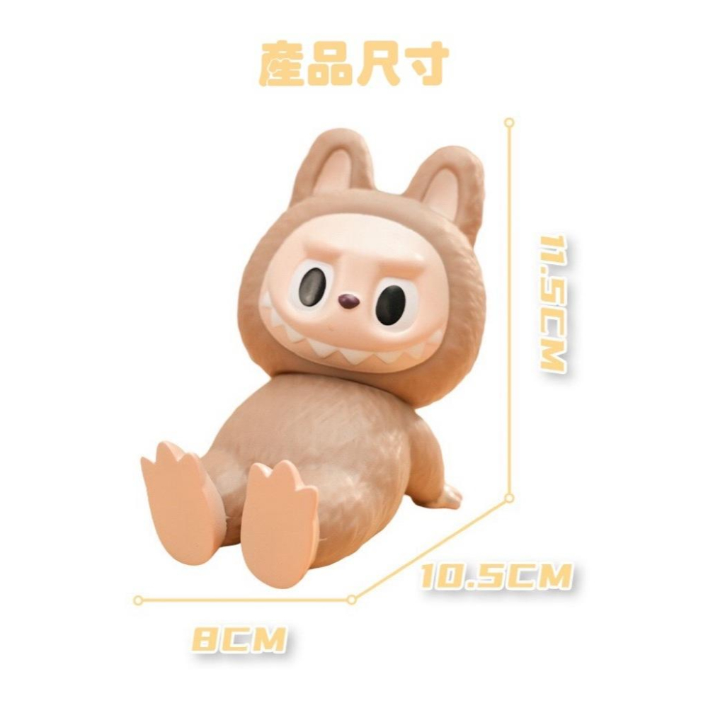 【台灣現貨火速寄出】潮玩labubu搪膠娃娃擺件 手機支架 公仔 卡通 泡泡瑪特 手機架 懶人架 labubu-細節圖8