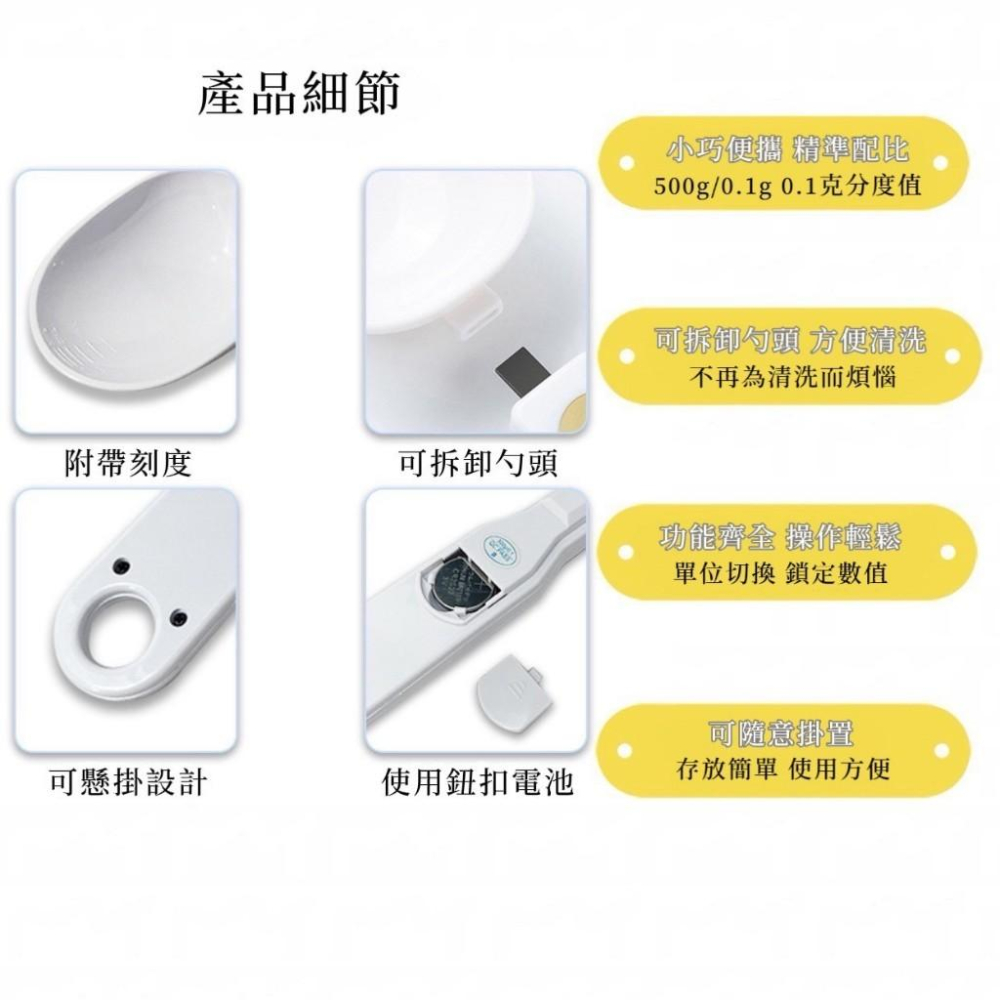 【台灣現貨火速寄出】湯匙秤 手持配料電子秤 家用 廚房秤 食物克秤 秤重湯匙秤-細節圖7