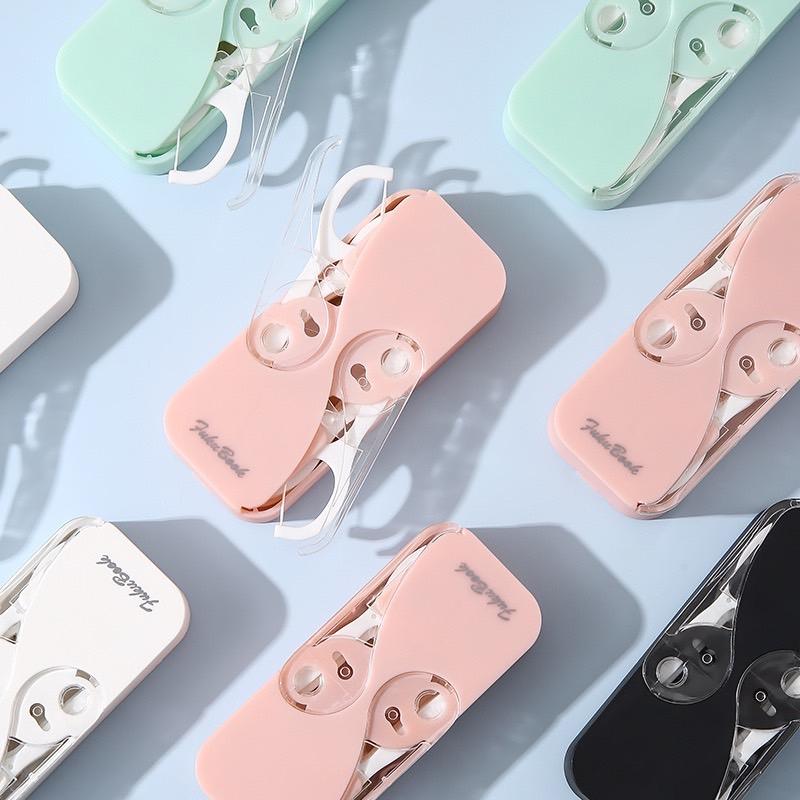 【台灣現貨火速寄出】便攜式迷你雙開牙線收納盒 牙線自動彈出 隨身攜帶 自動牙線盒 牙線棒-細節圖4