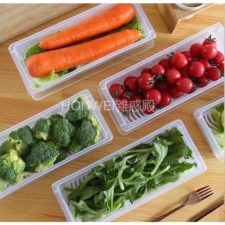 【台灣現貨火速寄出】瀝水保鮮盒 廚房冰箱 防潮 海鮮食物 密封收納盒 帶瀝水墊盒子-細節圖2