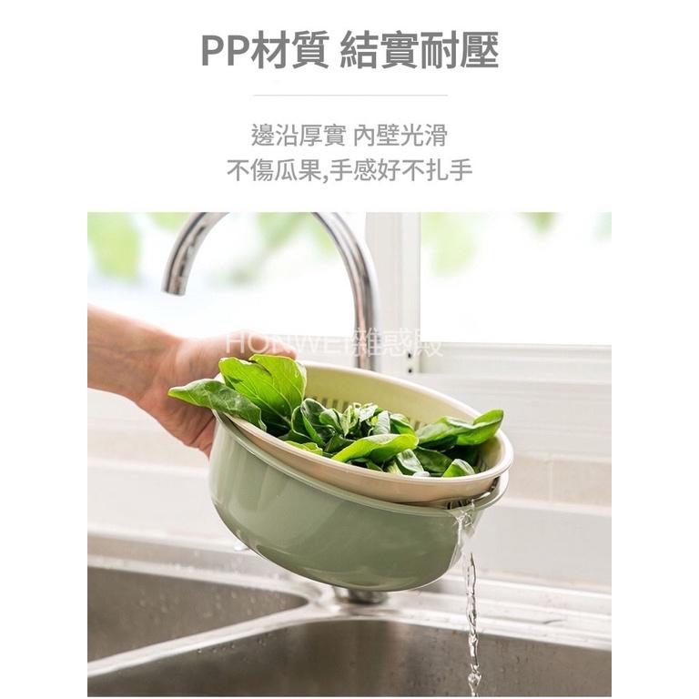 【台灣現貨火速寄出】多功能雙層加厚瀝水籃 便攜 廚房塑料簍空瀝水 洗米 洗菜 蔬菜瀝水籃-細節圖5