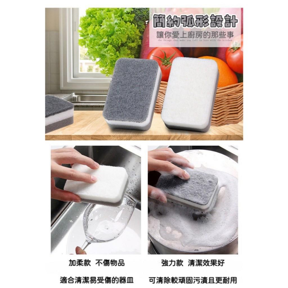【台灣現貨火速寄出】雙面菜瓜布 廚房清潔 洗碗海綿 家用 洗碗布 高密加厚海綿 百潔布 抹布-細節圖5