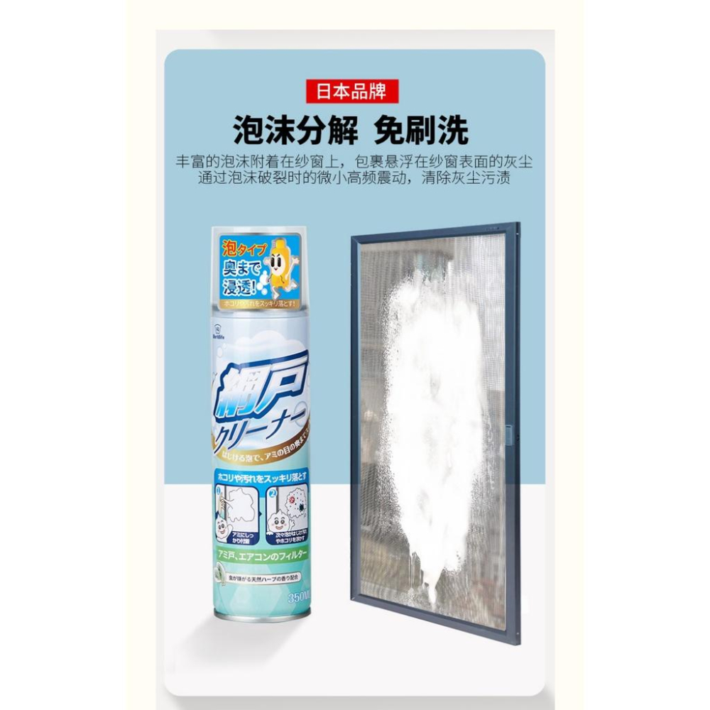 【台灣現貨火速寄出】日本和匠紗窗清洗劑 免拆 去污 家用洗窗紗 噴霧 擦窗戶 免水洗 除垢神器-細節圖4