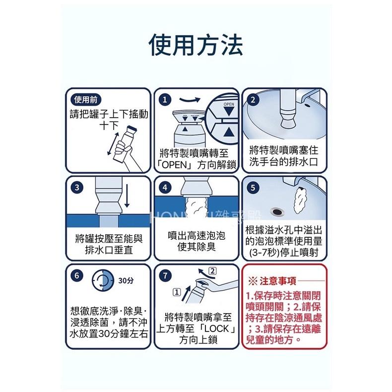 【台灣現貨火速寄出】管道泡沫清洗劑 下水道地漏清潔劑 去味除臭劑 廁所去異味防臭-細節圖9