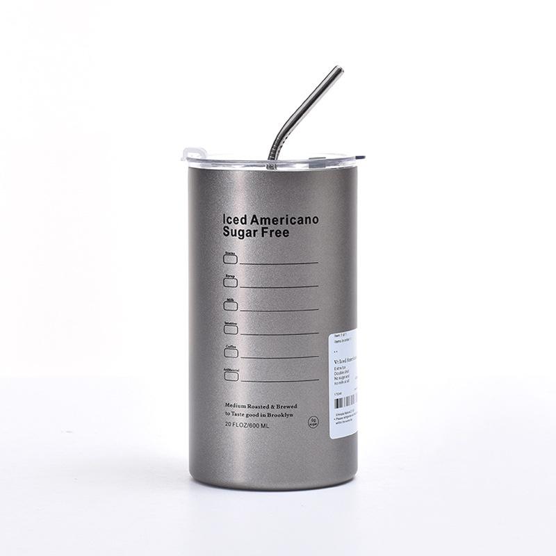 【台灣現貨火速寄出】網紅創意冰美式拿鐵咖啡杯 不銹鋼保溫杯 吸管保溫杯 高顏值戶外便攜車載隨行杯 隨行杯-細節圖6