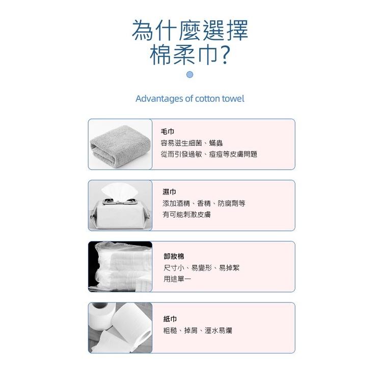【台灣現貨火速寄出】一次性洗臉巾100抽 擦臉巾 加厚潔面巾 寶寶嬰兒 乾濕兩用 棉柔巾 卸妝巾 洗臉巾-細節圖5