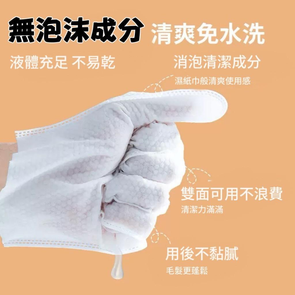 【台灣現貨火速寄出】寵物免洗手套 6入 貓咪 狗 洗澡 寵物濕紙巾 寵物洗澡手套 清潔 乾洗除臭 寵物用品 C0001-細節圖2