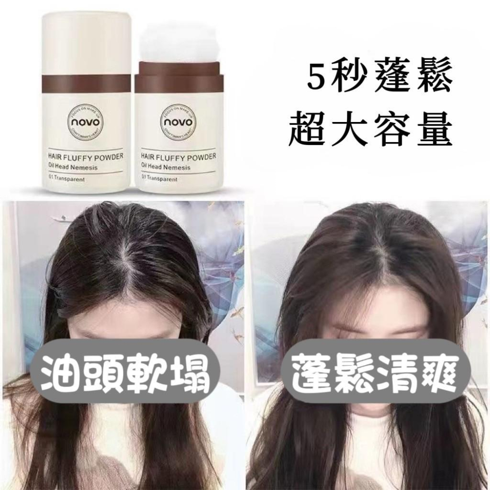 【台灣現貨火速寄出】NOVO免沖洗控油神器 頭髮蓬鬆粉 防水 防汗 髮際線蓬蓬粉 乾洗髮 乾髮粉-細節圖4