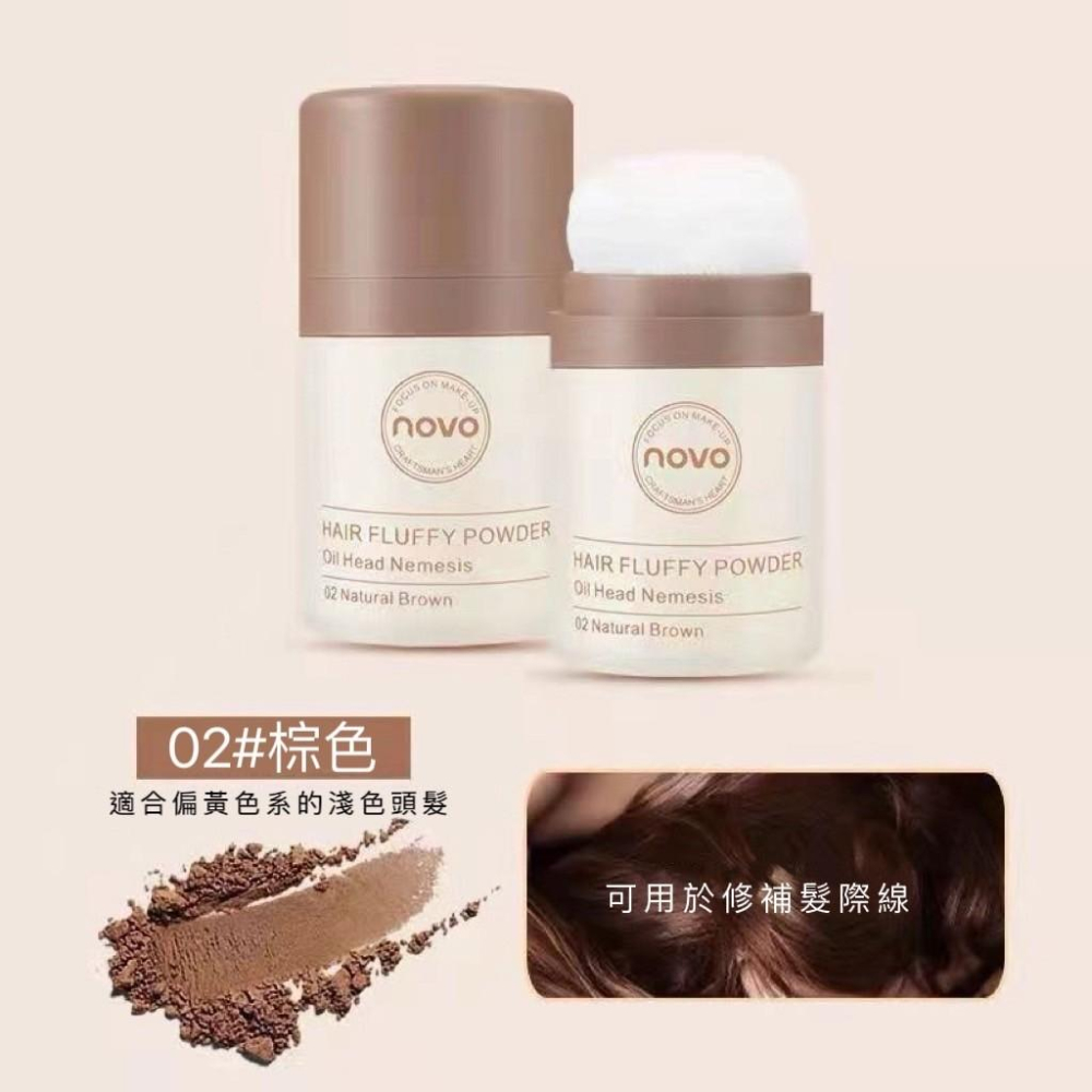 【台灣現貨火速寄出】NOVO免沖洗控油神器 頭髮蓬鬆粉 防水 防汗 髮際線蓬蓬粉 乾洗髮 乾髮粉-細節圖8