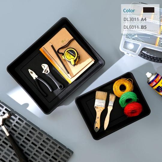 黑色皮革紋收納盒 台灣製 A4文件收納 B5文件收納 桌上收納 DL3011 DL6011 文件收納盒-細節圖5