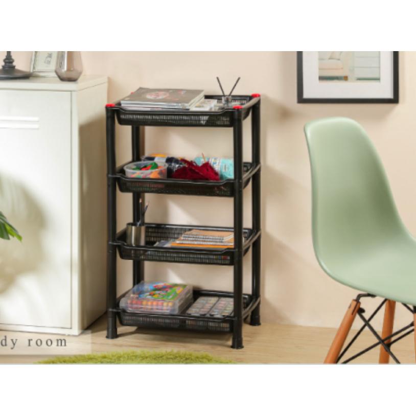 台灣現貨 黑色四層架 置物架 書架 四層架 收納架 置物櫃 收納櫃 書櫃 鐵力士架 台灣現貨 聯府 A584-細節圖6