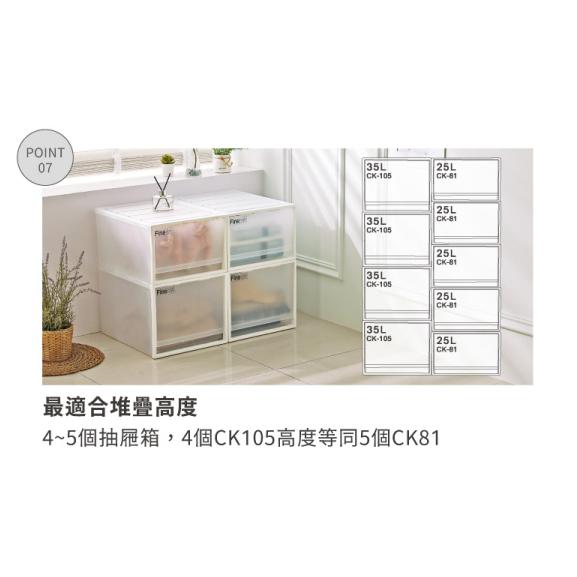 收納會社 日系風格 抽屜收納櫃 台灣製 聯府 FINE抽屜整理箱(中)-細節圖7