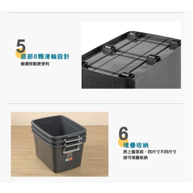 收納會社 聯府 百富滑輪整理箱 收納箱 BF131 BF1301 BF1101 BF851 BF451 台灣現貨 帕特-細節圖3