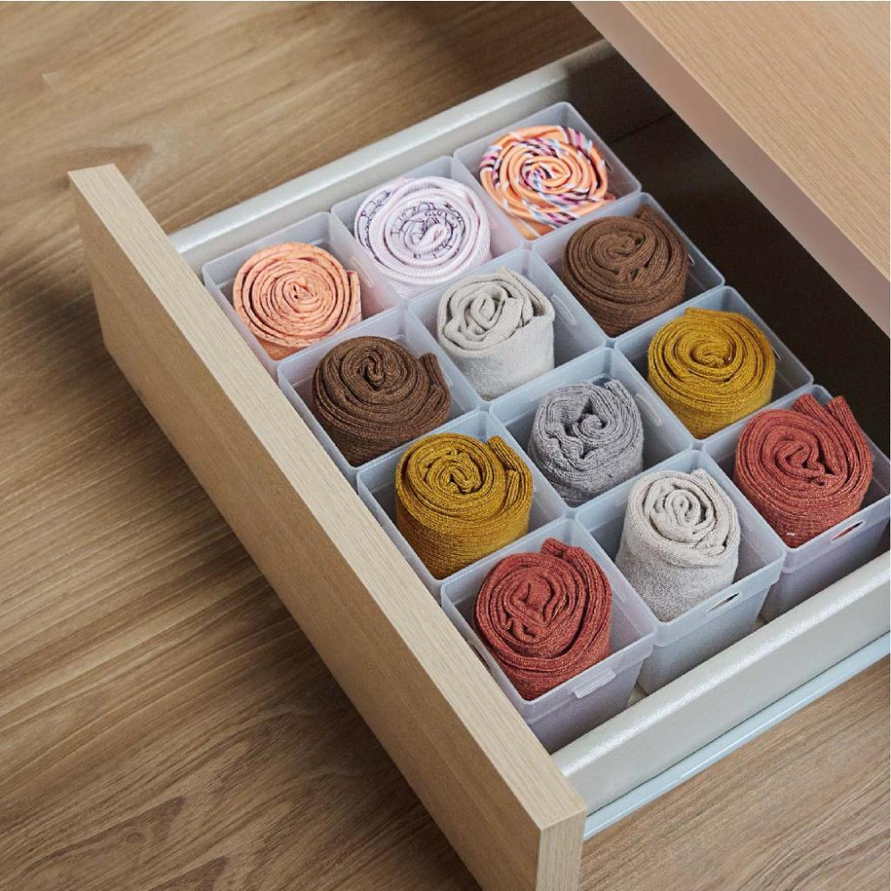 收納會社 聯府 UV603 中格格連接整理盒 無印風霧面收納盒-細節圖4