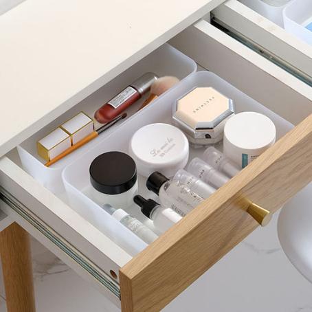 台灣現貨 無印風 磨砂收納盒 置物盒 化妝盒 收納盒 桌上收納 化妝品收納 小物收納 小貝利抽屜整理盒 收納會社-細節圖4