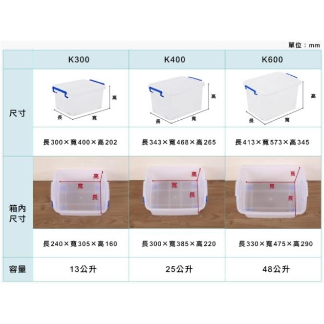 收納會社 聯府 K300 K400 K600 K800 K1200 K1500 滑輪整理箱底輪 整理收納箱-細節圖8