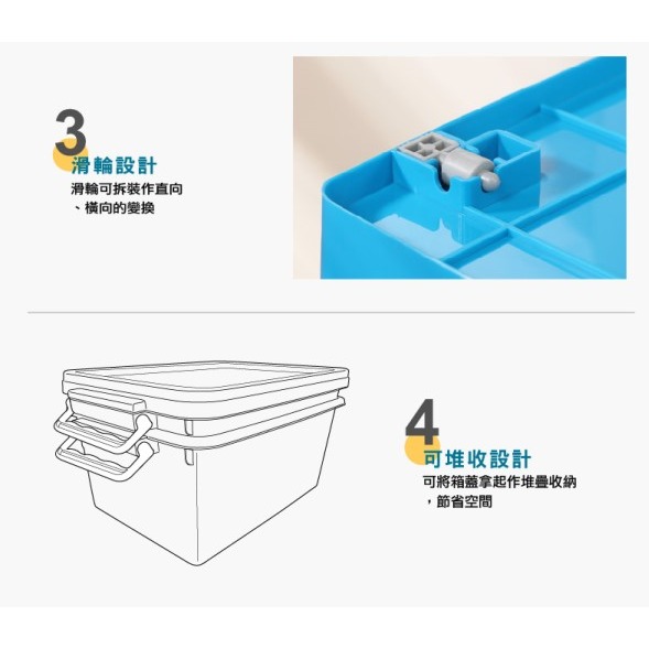收納會社 聯府 KV20 亮彩整理箱 收納箱 掀蓋整理箱 置物盒-細節圖4