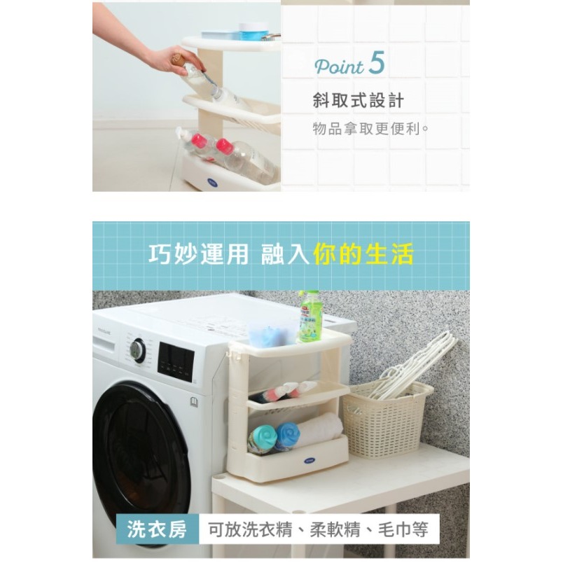 收納會社 廚房/浴室 瓶罐收納架 沐浴架 浴缸角落架 盥洗用品架 聯府 A33 風呂浴室三層架-細節圖4