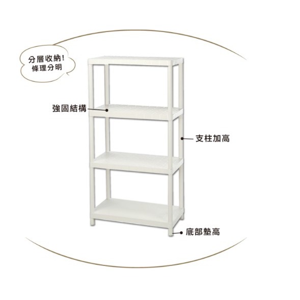 【收納会社】台灣製 聯府 PP0794 克拉克700行四層架 收納會社-細節圖4