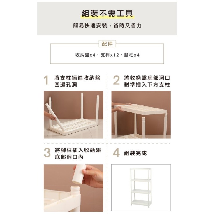 【收納会社】台灣製 聯府 PP0794 克拉克700行四層架 收納會社-細節圖9