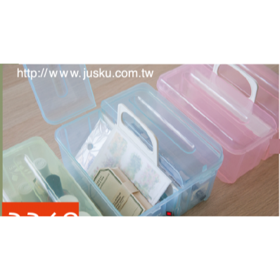 手提收納箱  佳斯捷 3369 小倆口雙開 台灣製 小物玩具儲物箱 雜物整理箱-細節圖7