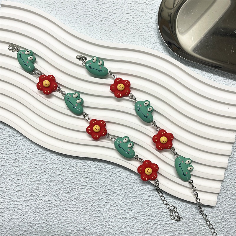 ins設計款 花朵鱷魚 可愛手鍊 新款卡通手鍊 可批發-細節圖2