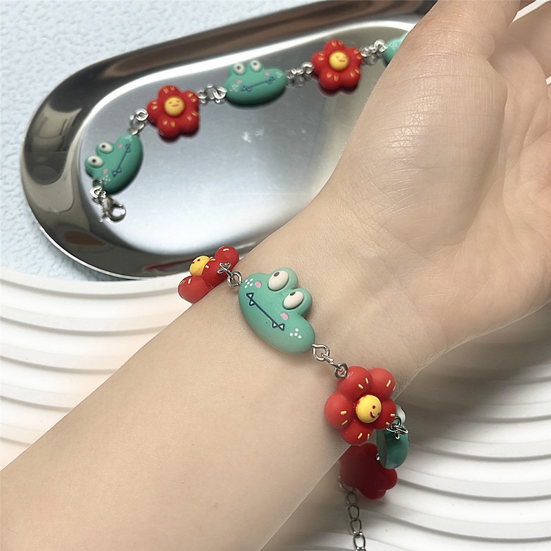 ins設計款 花朵鱷魚 可愛手鍊 新款卡通手鍊 可批發-細節圖3
