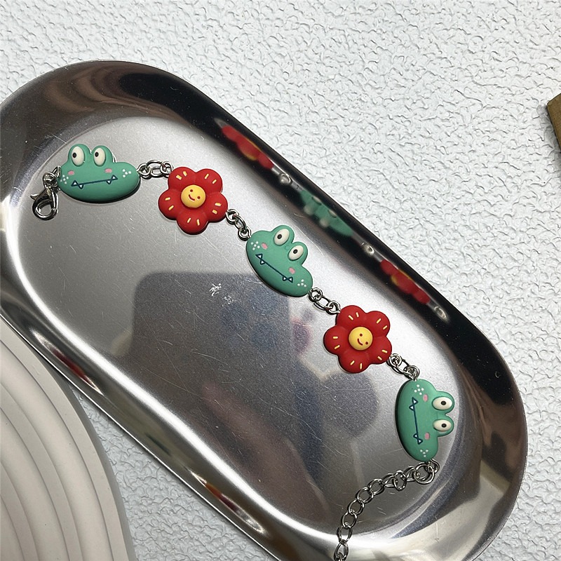 ins設計款 花朵鱷魚 可愛手鍊 新款卡通手鍊 可批發-細節圖4