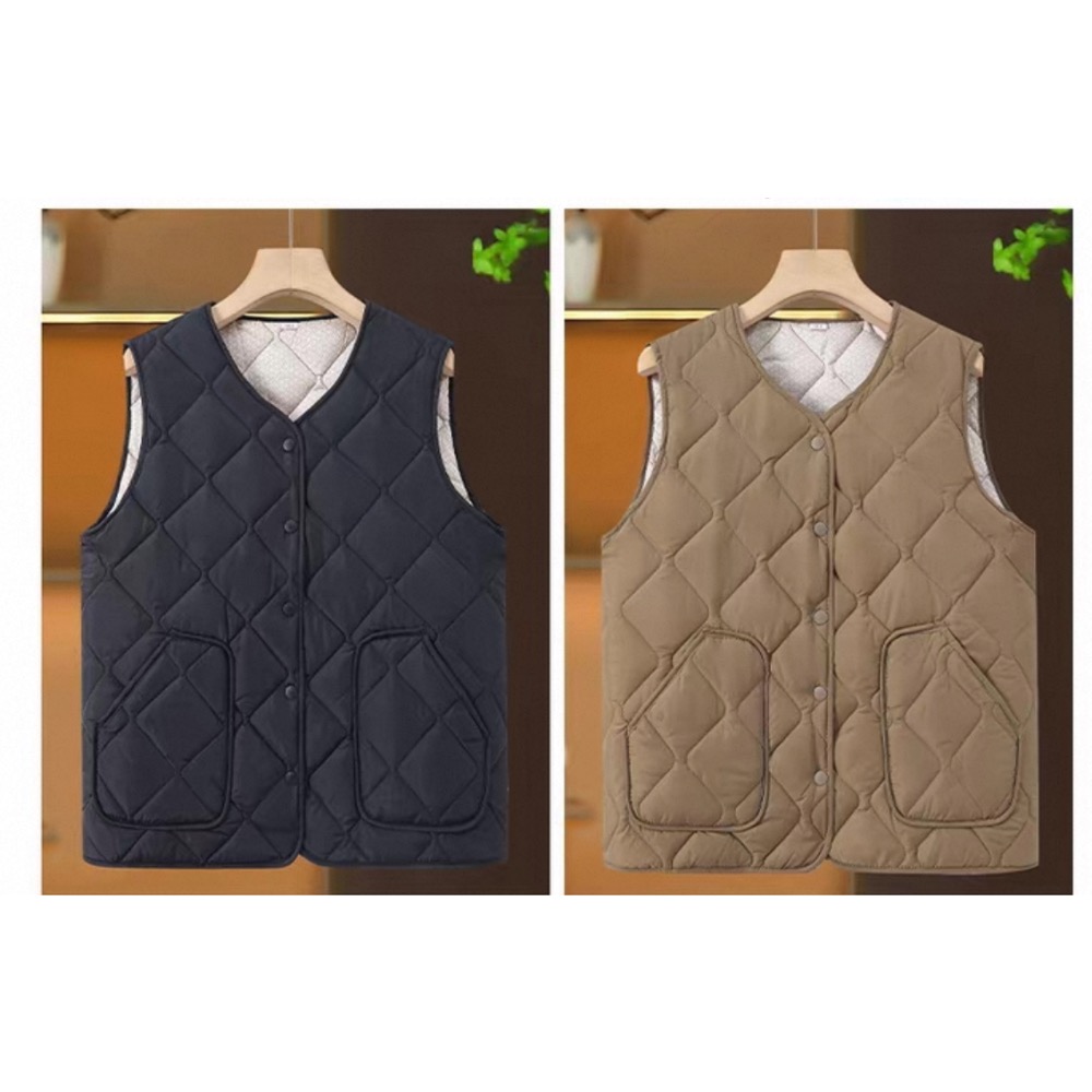 菱格紋背心黑/咖-規格圖1