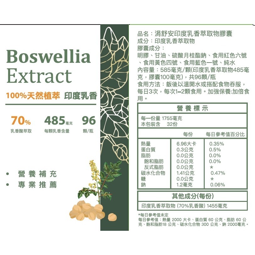 涓舒安 印度乳香萃取膠囊-細節圖4