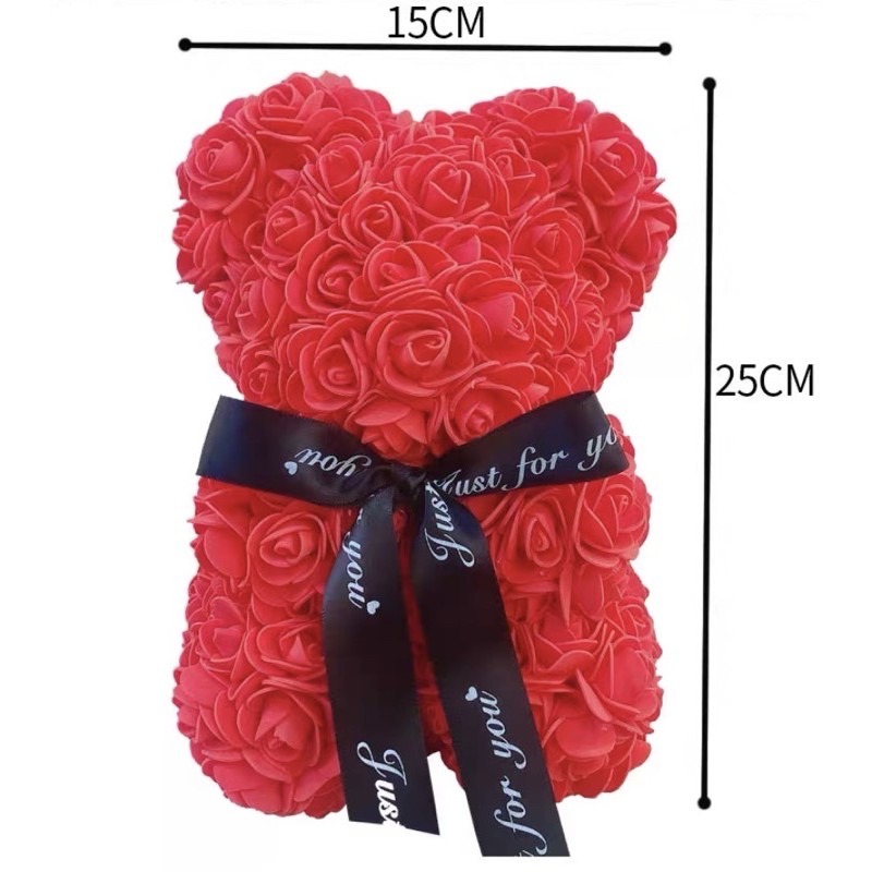 【GIFTME5台灣現貨】40cm最精美 玫瑰花熊 永生花熊 生日禮物 情人節禮物 聖誕禮物 永生花-細節圖3