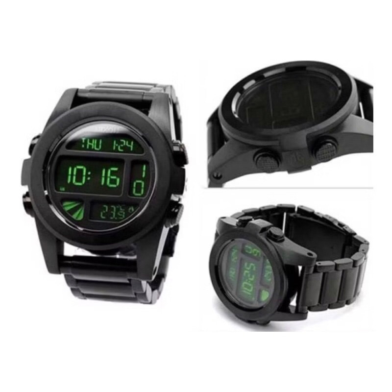 調整收藏~ 讓藏優惠 全新品~NIXON  (黑鋼）衝浪 冷光數位錶  A360 032-細節圖3