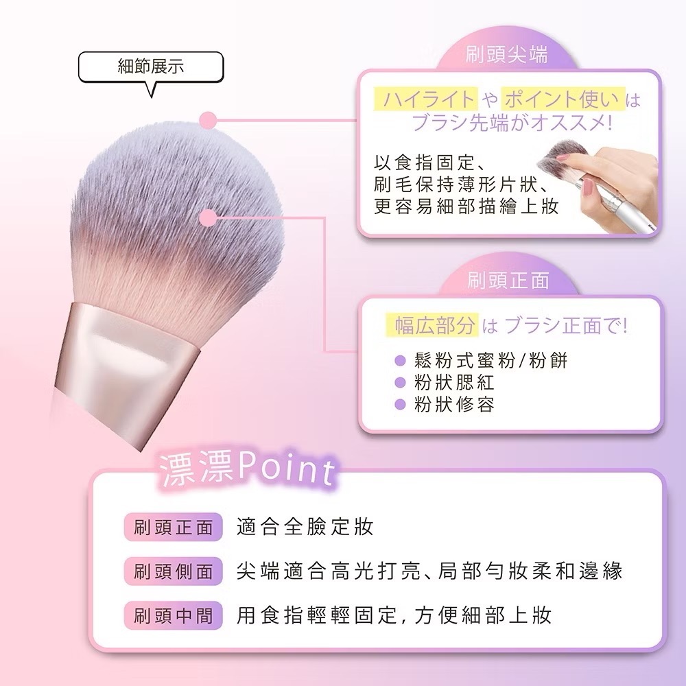 日本直送🌸在台現貨🌸ROSY ROSA 全效漂漂刷-粉狀專用1入(共2色) 新色上市-細節圖6