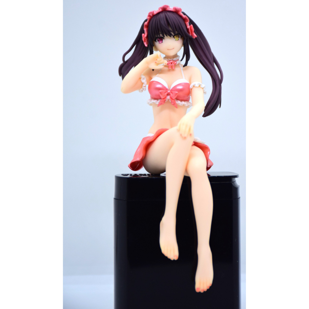 景品 FURYU 約會大作戰V 泡麵蓋公仔 時崎狂三 泳裝 粉彩紅Ver.-細節圖5