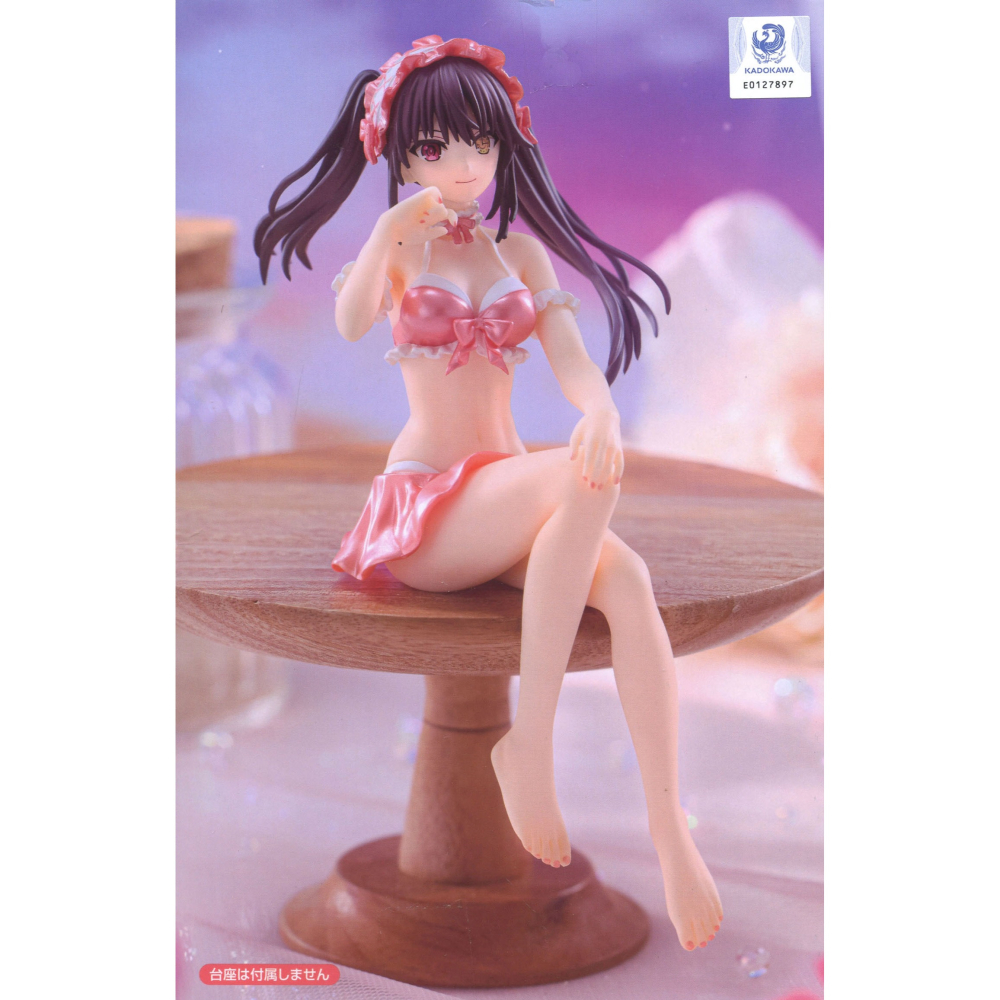 景品 FURYU 約會大作戰V 泡麵蓋公仔 時崎狂三 泳裝 粉彩紅Ver.-細節圖9