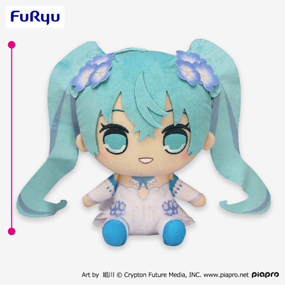 景品 FURYU 初音未來 KYURUMARU Big娃娃 粉蝶花Ver.-細節圖2