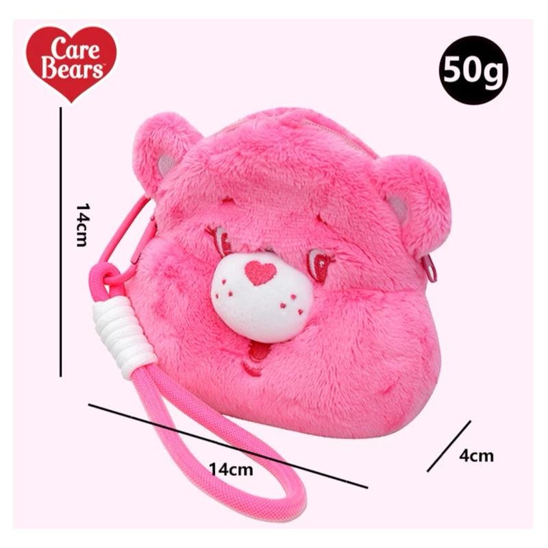 【正版現貨】Care Bears 彩虹熊 愛心熊 絨毛 零錢包 吊飾 收納包 手拿包-細節圖4