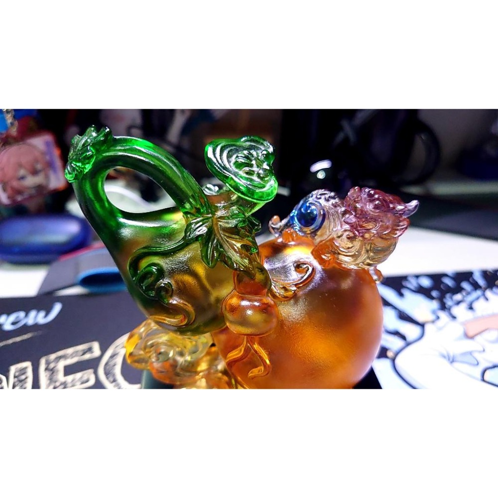 (下單前請先聊聊) 琉璃-福祿如意 琉璃 福祿如意 葫蘆 琉璃家居擺件 招財擺飾 擺件 福祿如意擺件-細節圖2
