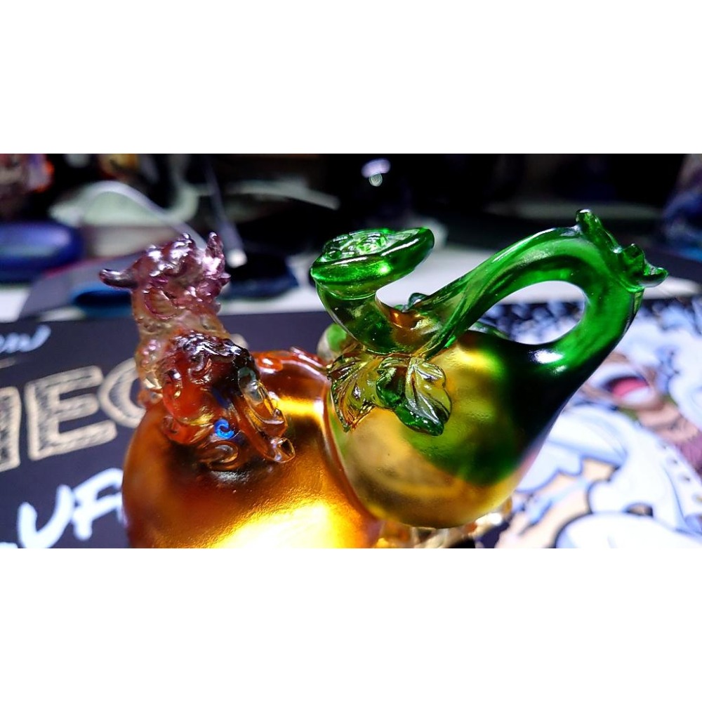 (下單前請先聊聊) 琉璃-福祿如意 琉璃 福祿如意 葫蘆 琉璃家居擺件 招財擺飾 擺件 福祿如意擺件-細節圖5