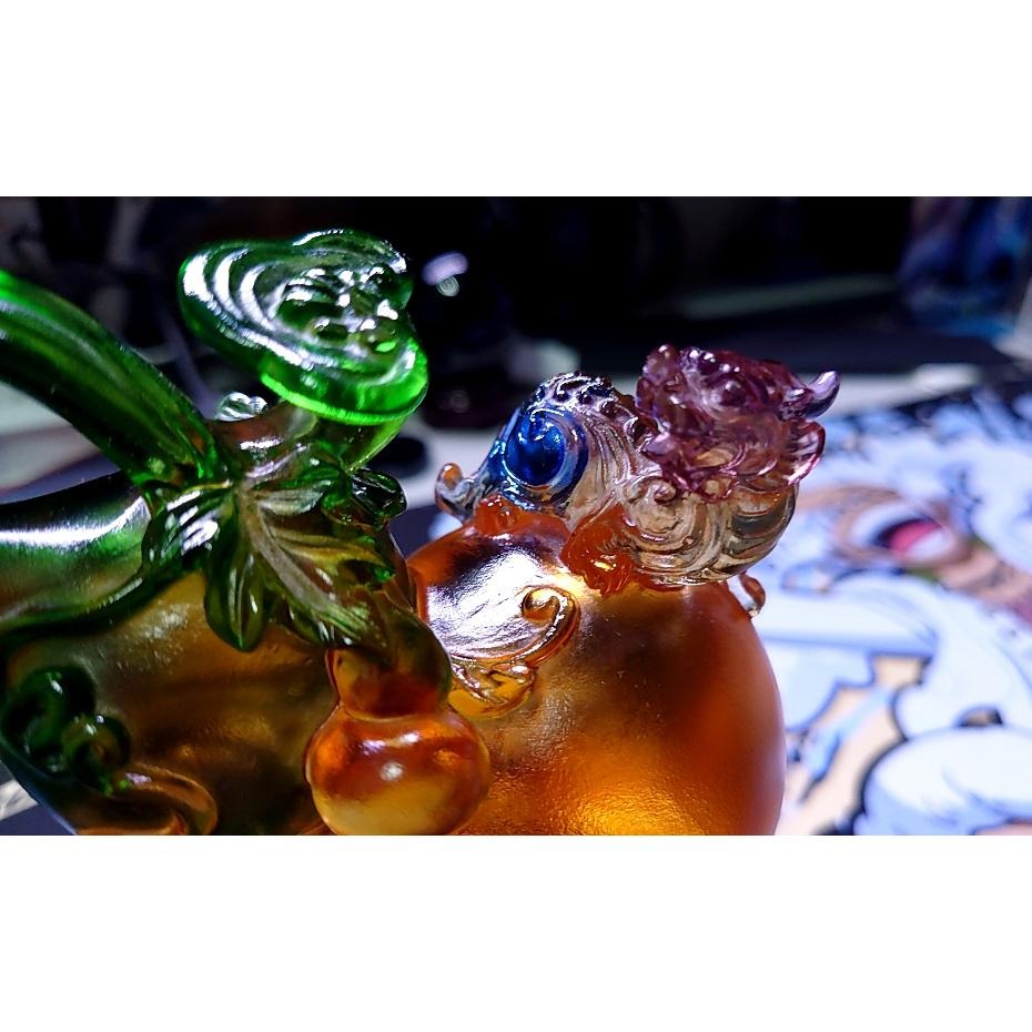 (下單前請先聊聊) 琉璃-福祿如意 琉璃 福祿如意 葫蘆 琉璃家居擺件 招財擺飾 擺件 福祿如意擺件-細節圖8