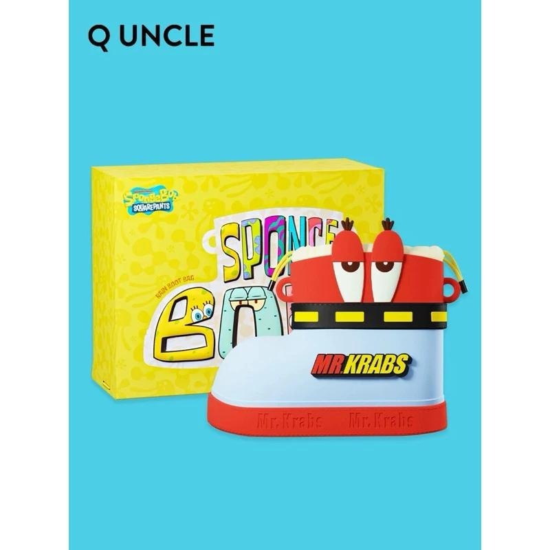 【全新正版現貨】 正版 雷標 海綿寶寶 派大星 蟹老闆 Q uncle聯名 全新 雨靴斜背包 側背包 禮盒-細節圖4