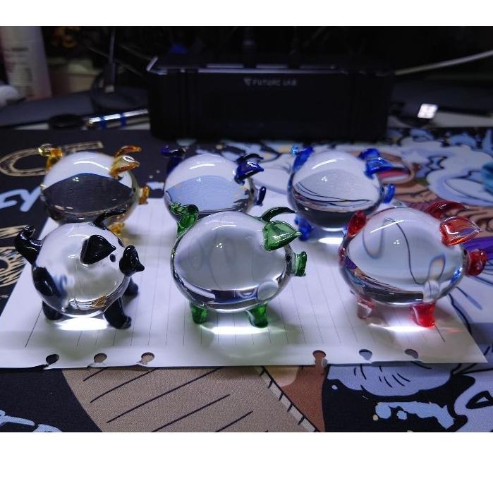 【全新現貨】琉璃豬 豬擺件 琉璃家居擺件 招財擺飾 擺件 彩色豬豬-細節圖2