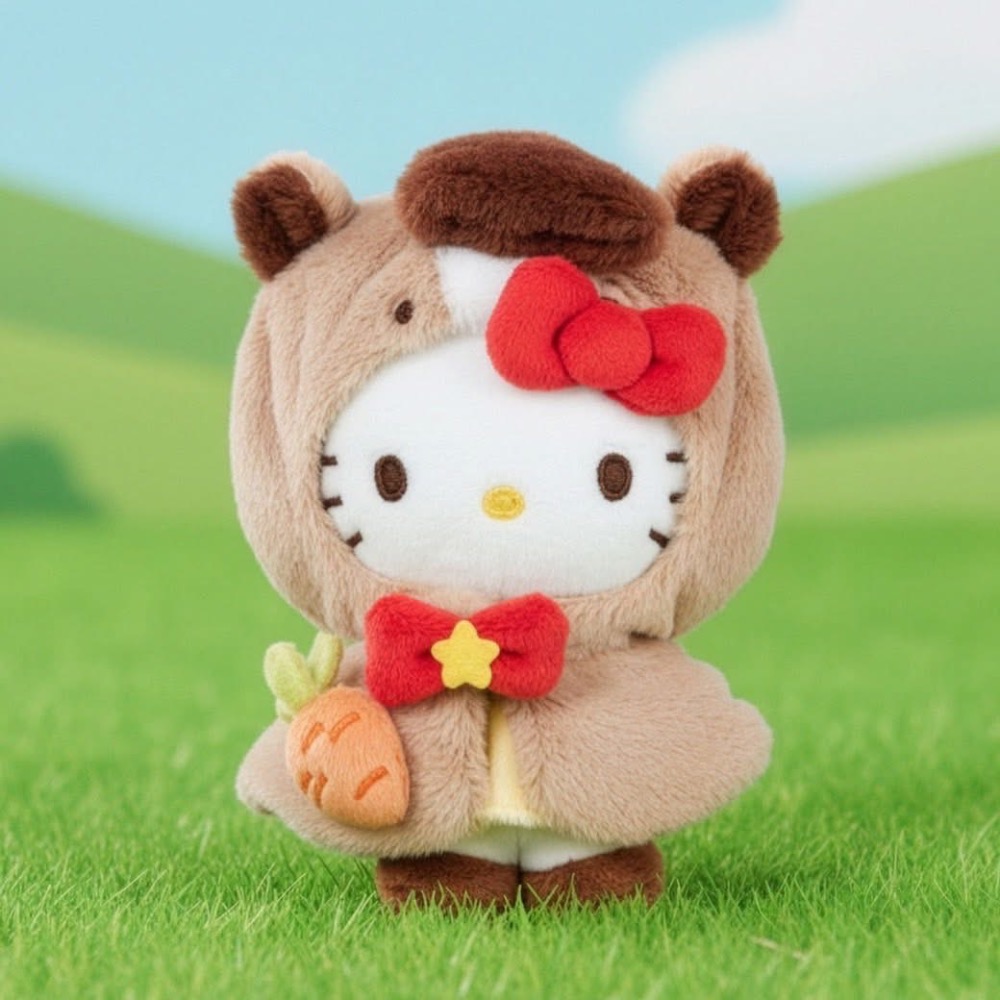 7-11 2026 Hello Kitty馬年5吋絨毛玩偶  8吋絨毛玩偶 現貨-規格圖2