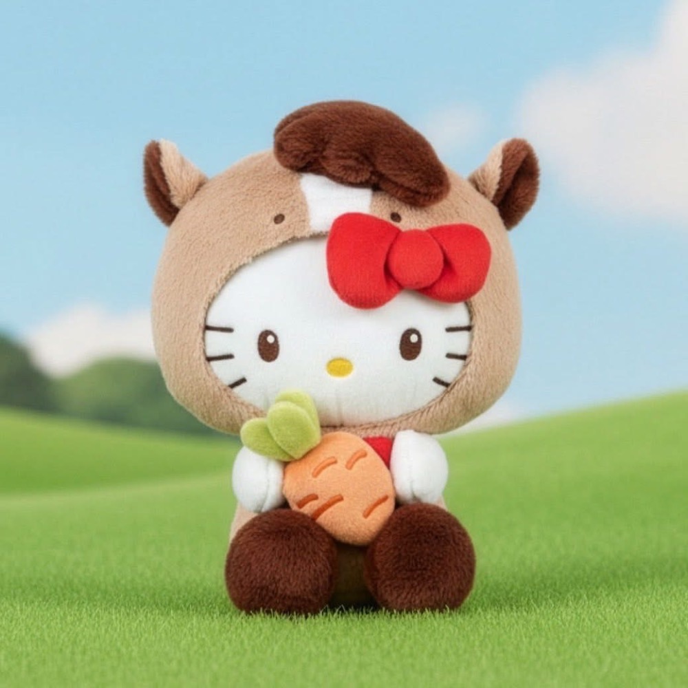 7-11 2026 Hello Kitty馬年5吋絨毛玩偶  8吋絨毛玩偶 現貨-規格圖2