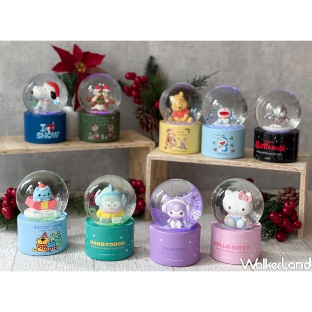 7-11 2025聖誕水晶球 8cm七彩夜燈水晶球 咖波 史努比 酷洛米 人魚漢頓  kitt  奇奇蒂蒂 哆啦A夢-細節圖3