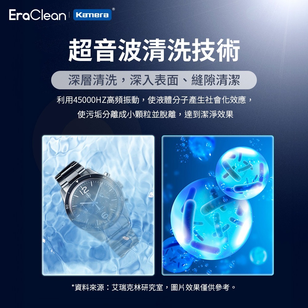 EraClean 超聲波清洗機 45000Hz高頻率振動 附清洗籃 GW06 -細節圖2