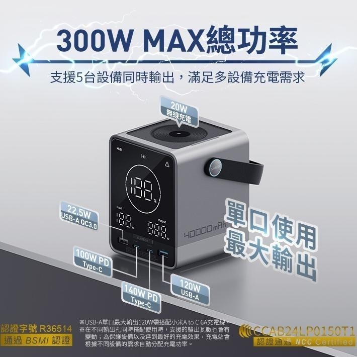 CUKTECH 酷態科 300W 微型充電站 行動電源 可充筆電 40000mAh P01CT 充電寶-細節圖9