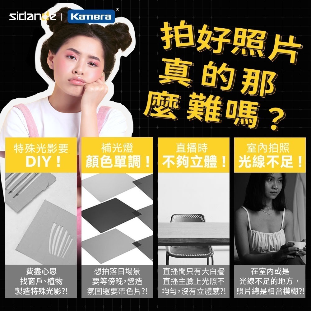Sidande 斯丹德 LED 四色造影 攝影手電筒 磁吸版 附10款造影片 專屬收納包-細節圖3