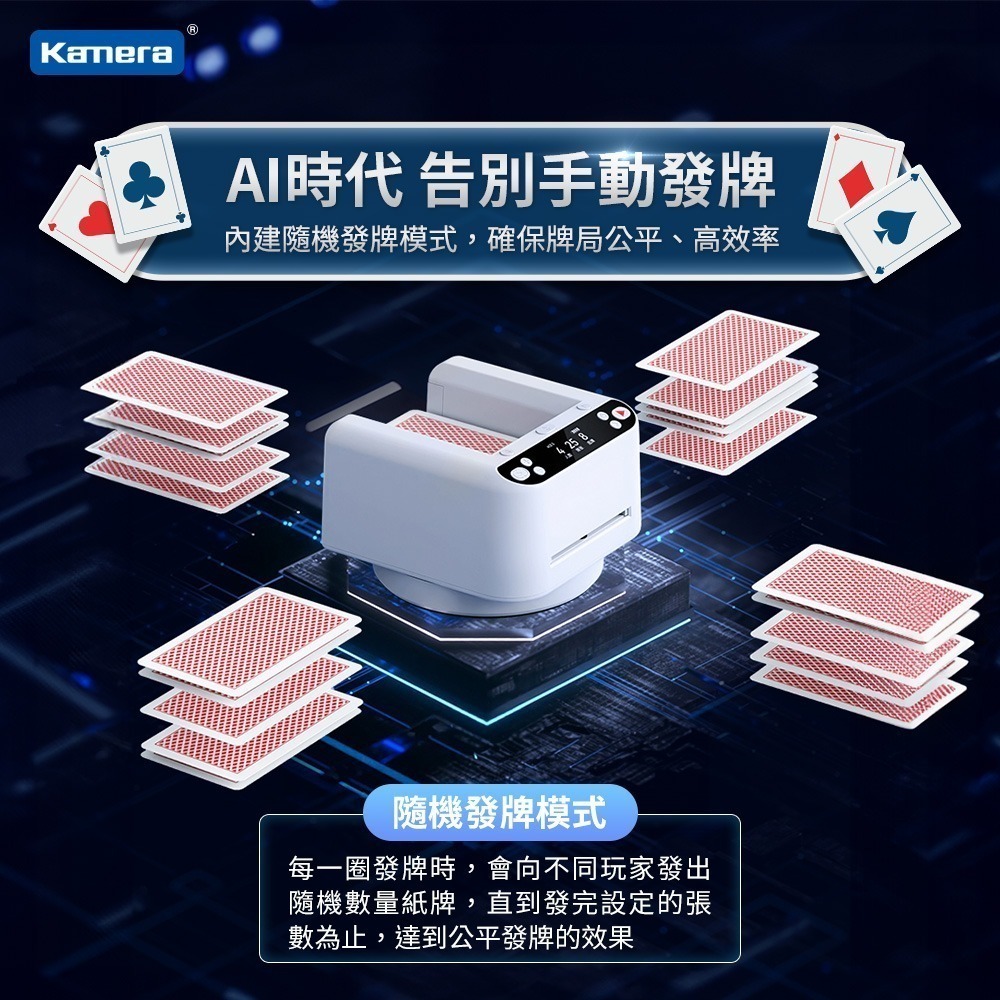 Kamera MAX 第三代 撲克牌 自動發牌機 360度旋轉 附遙控 支援8位玩家 (ACE 5)-細節圖4