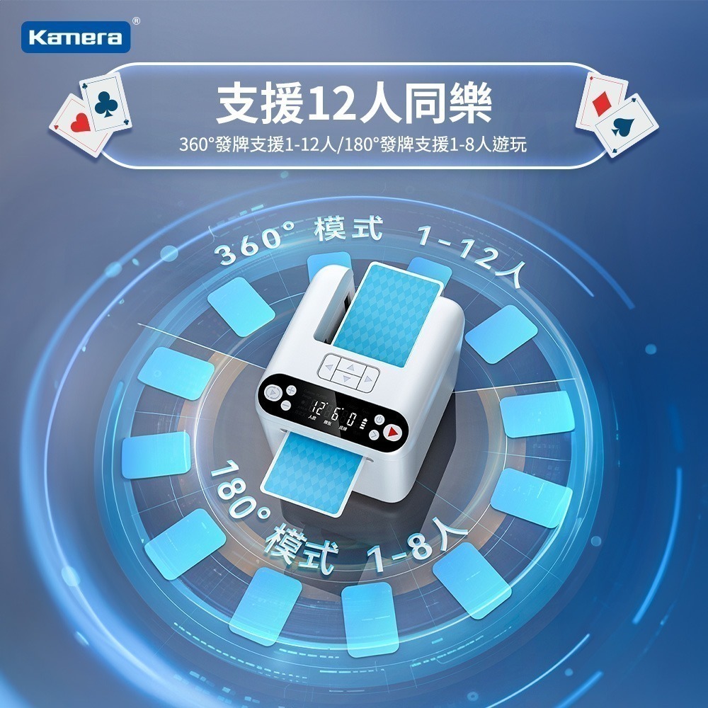 Kamera 撲克牌自動發牌機 上發牌 T1 Lite版 連發3副牌 360度旋轉 撲克牌發牌機-細節圖5